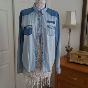 Chambray button-down shirt American Eagle